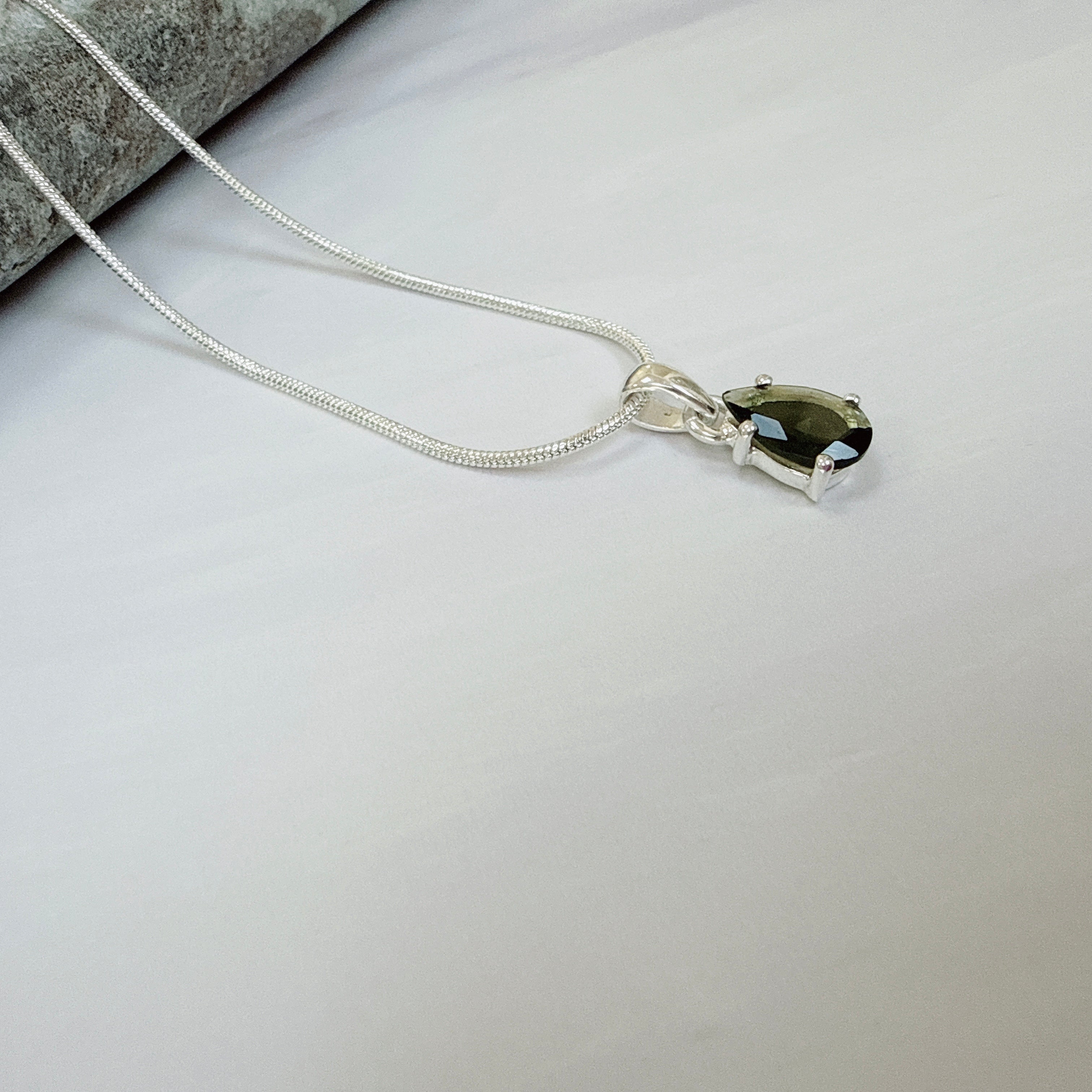 Faceted Moldavite Pendant