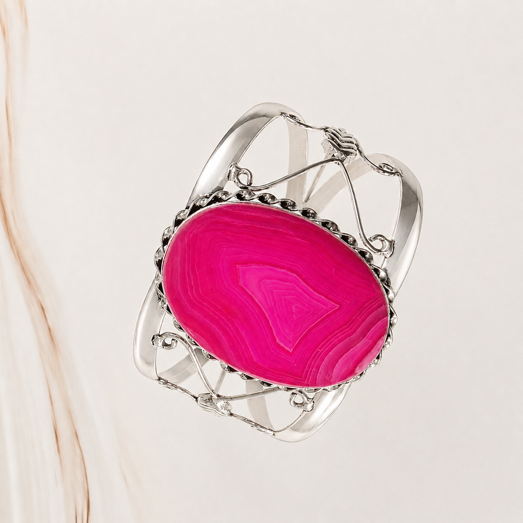 Pink Botswana Agate Bangle
