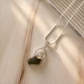 Moldavite with Herkimer Diamond Pendant