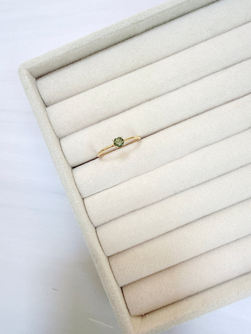 18K Gold Vermeil – Moldavite Faceted Ring