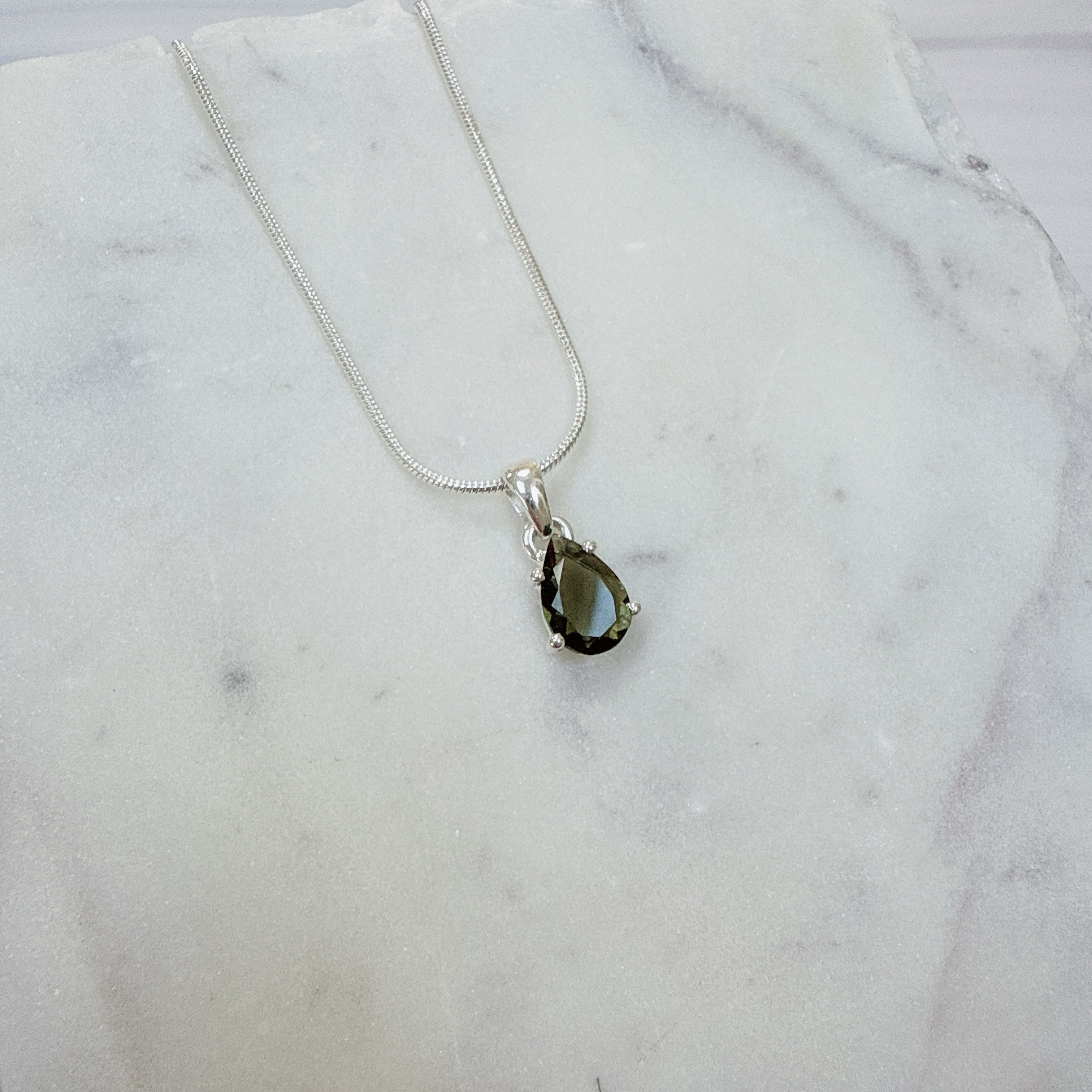 Faceted Moldavite Pendant