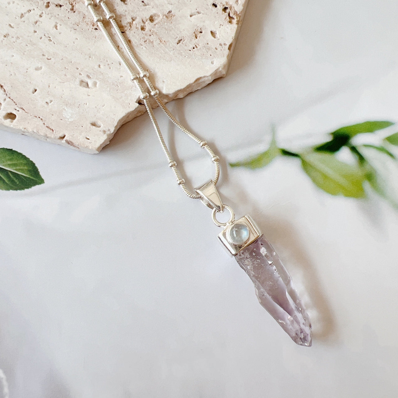 Moonstone and Lavender Pendant