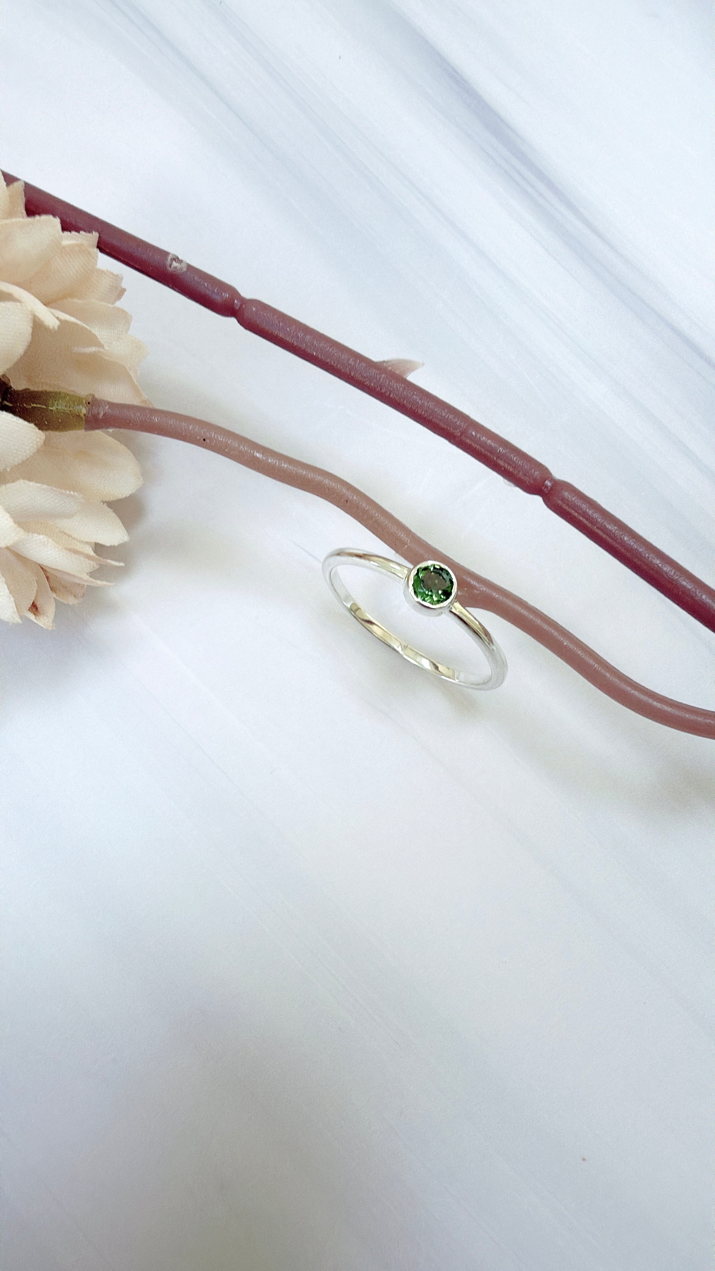 Faceted Moldavite Ring