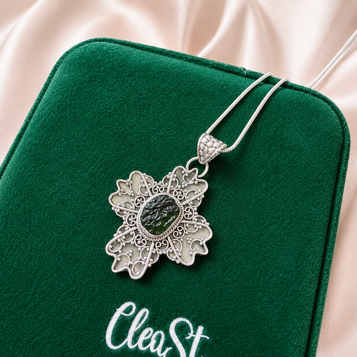 Designer Moldavite Pendant