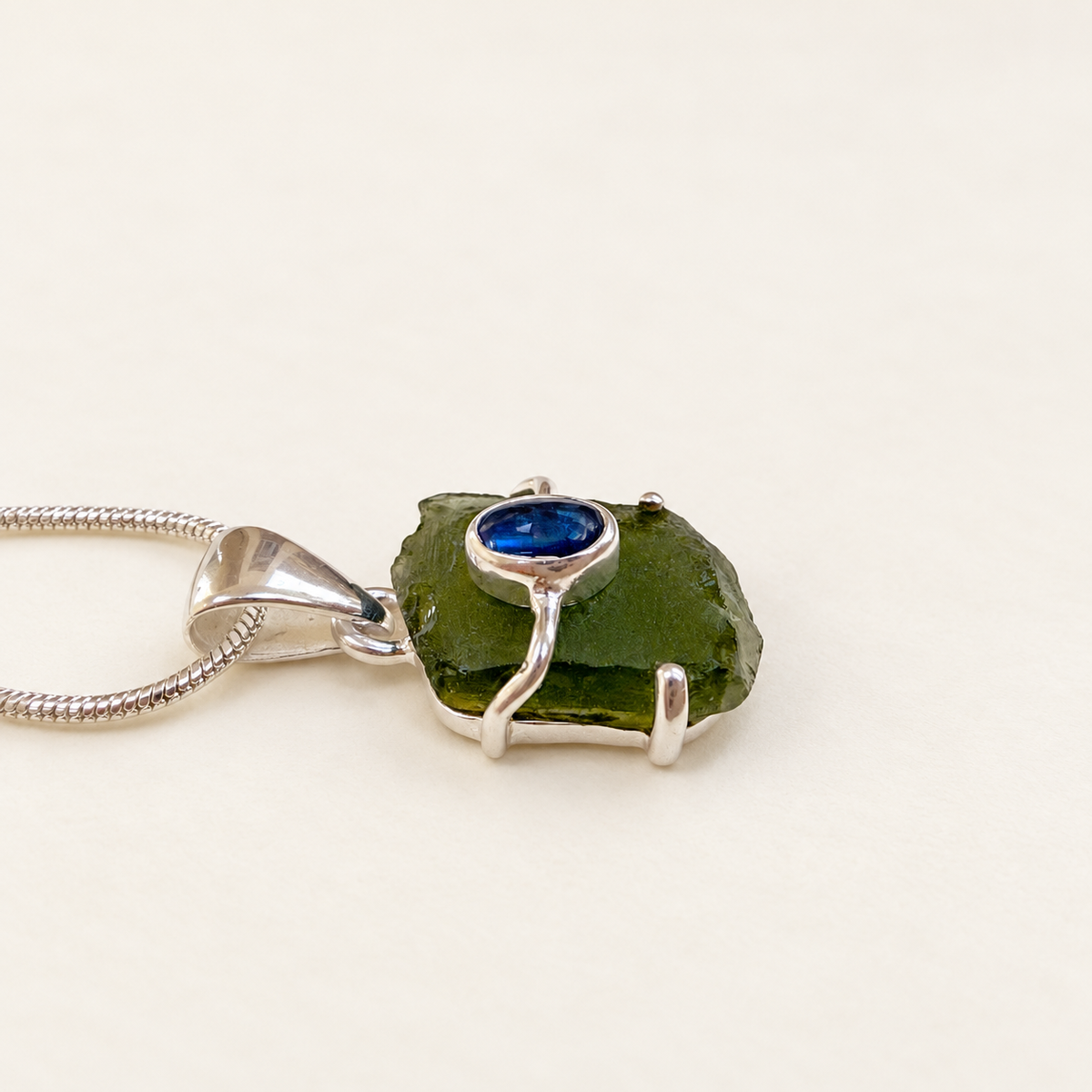 Moldavite & Tanzanite Pendant