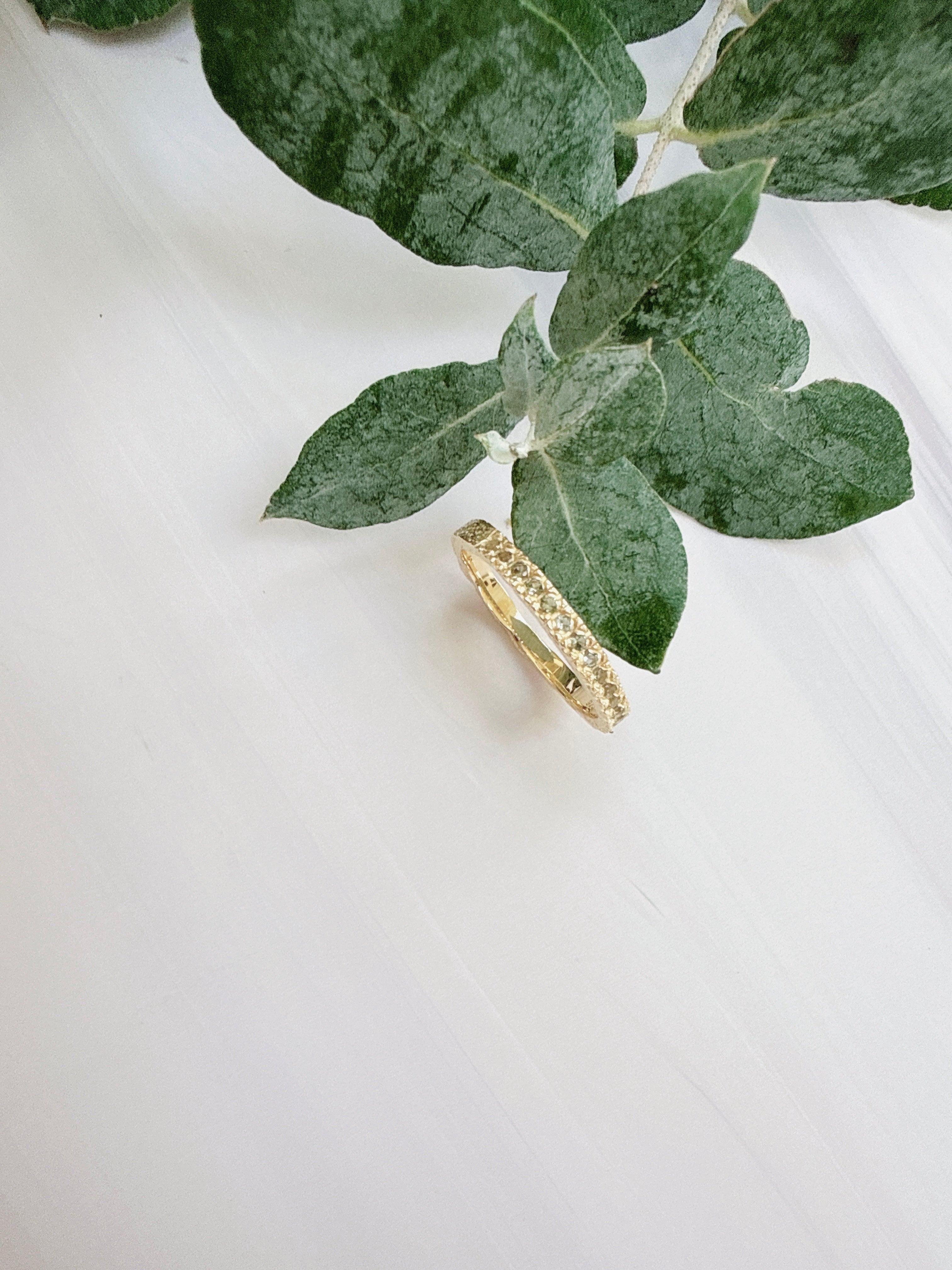 18K Gold Vermeil – Moldavite Faceted Ring