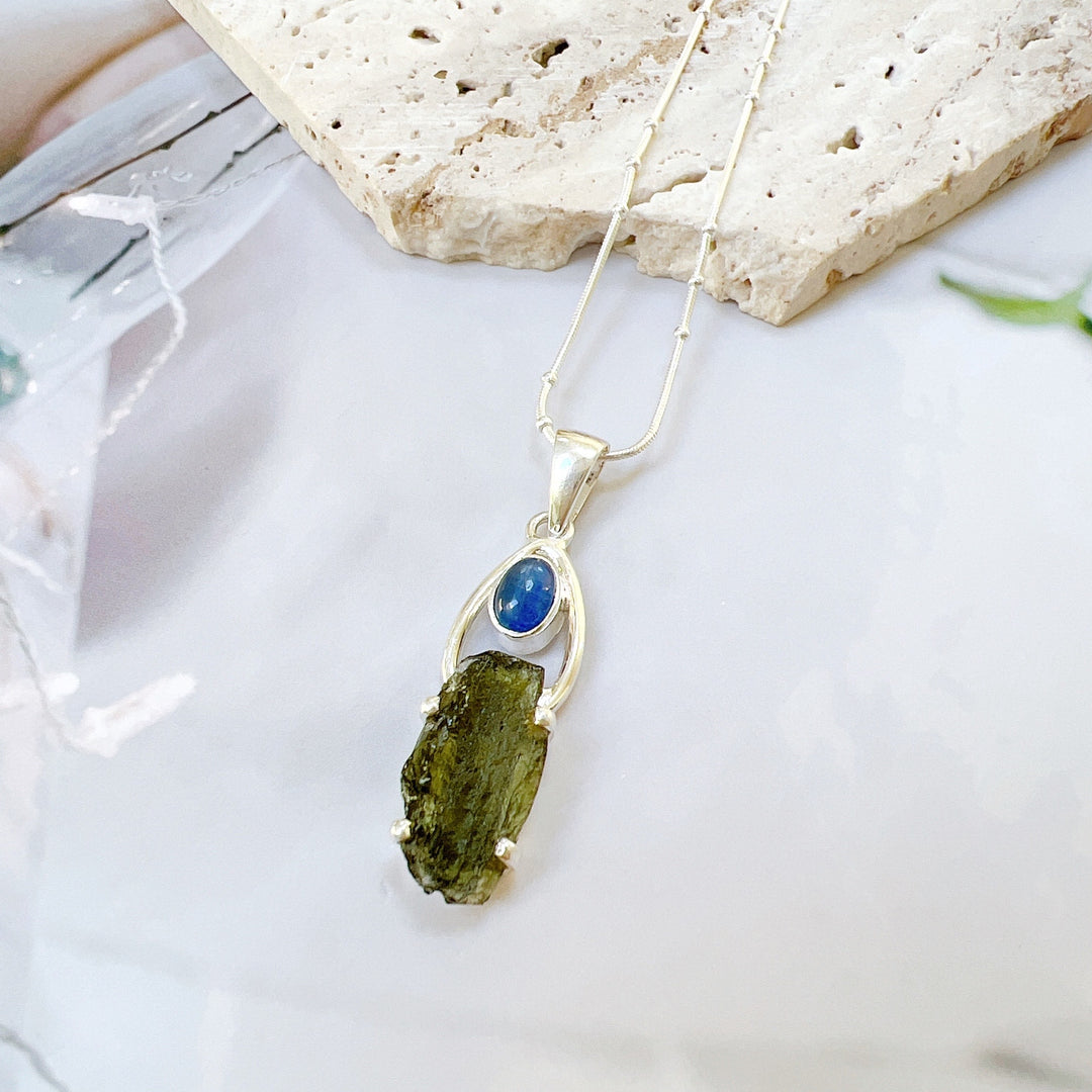TANZANITE & MOLDAVITE PENDANT