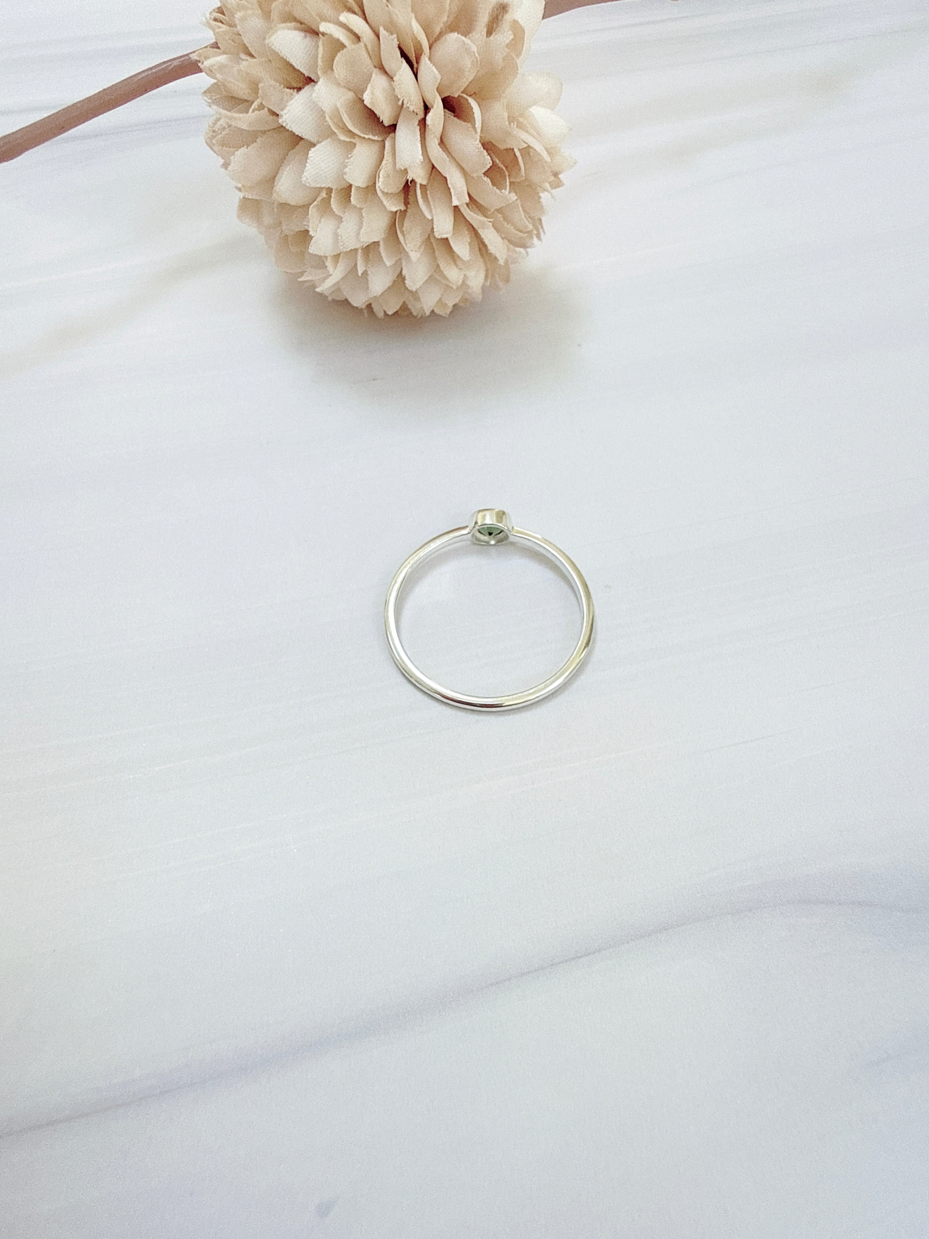 Faceted Moldavite Ring