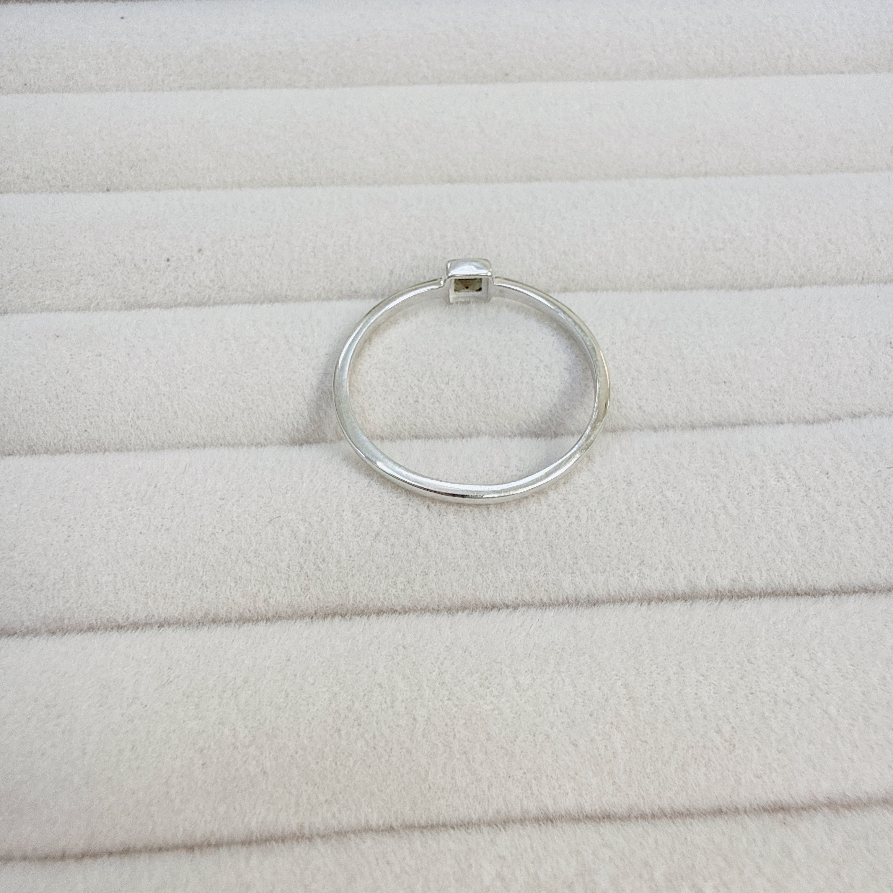 Faceted Moldavite Ring