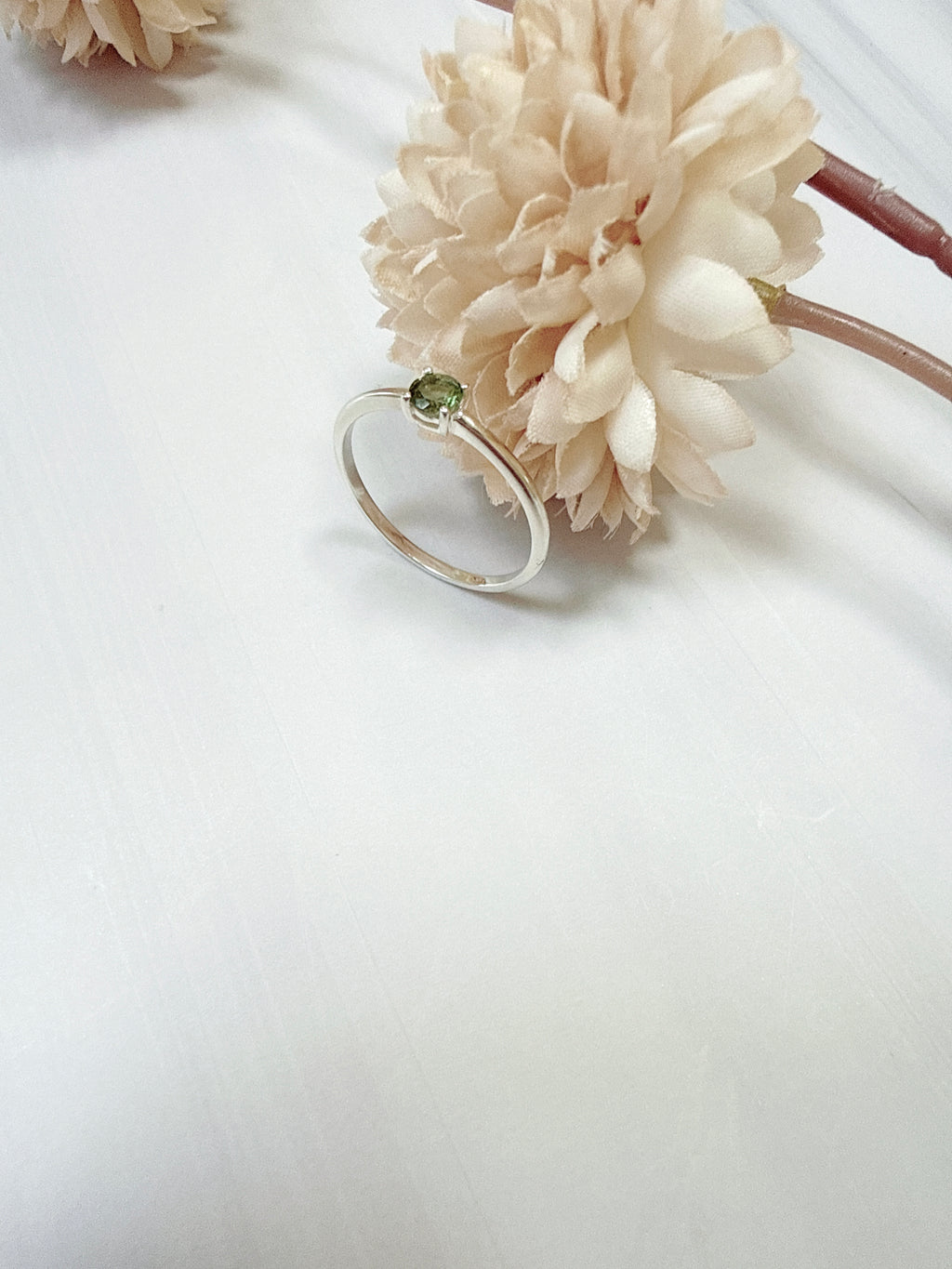 Faceted Moldavite Ring