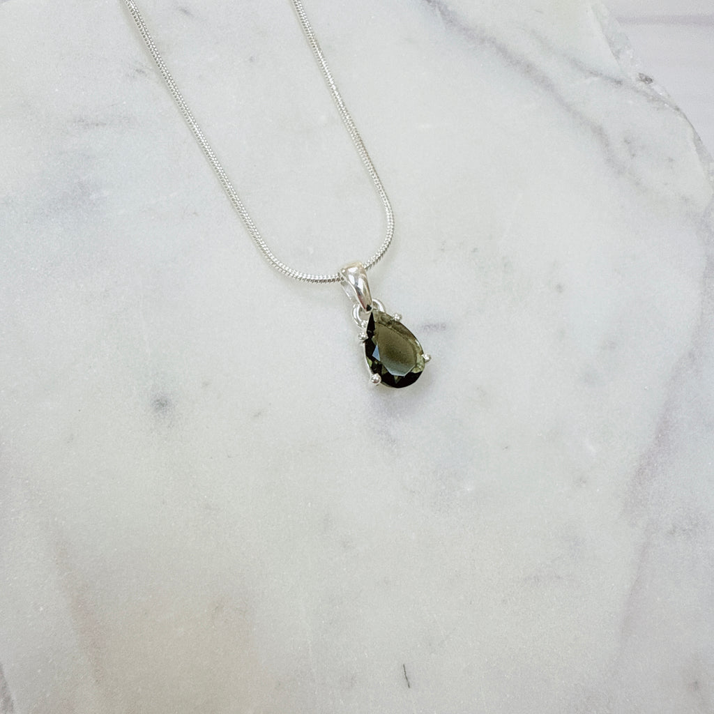 Faceted Moldavite Pendant