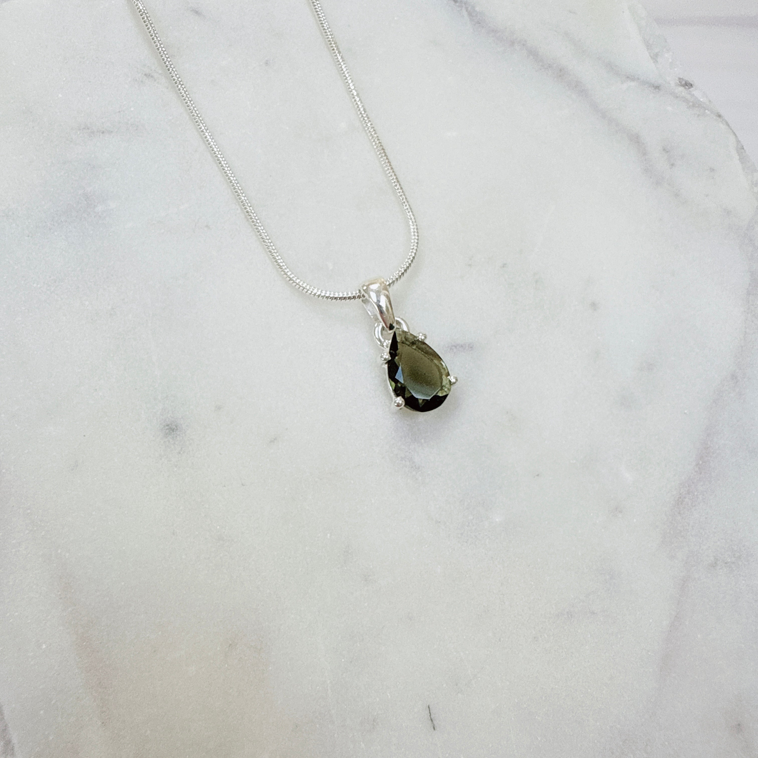Faceted Moldavite Pendant