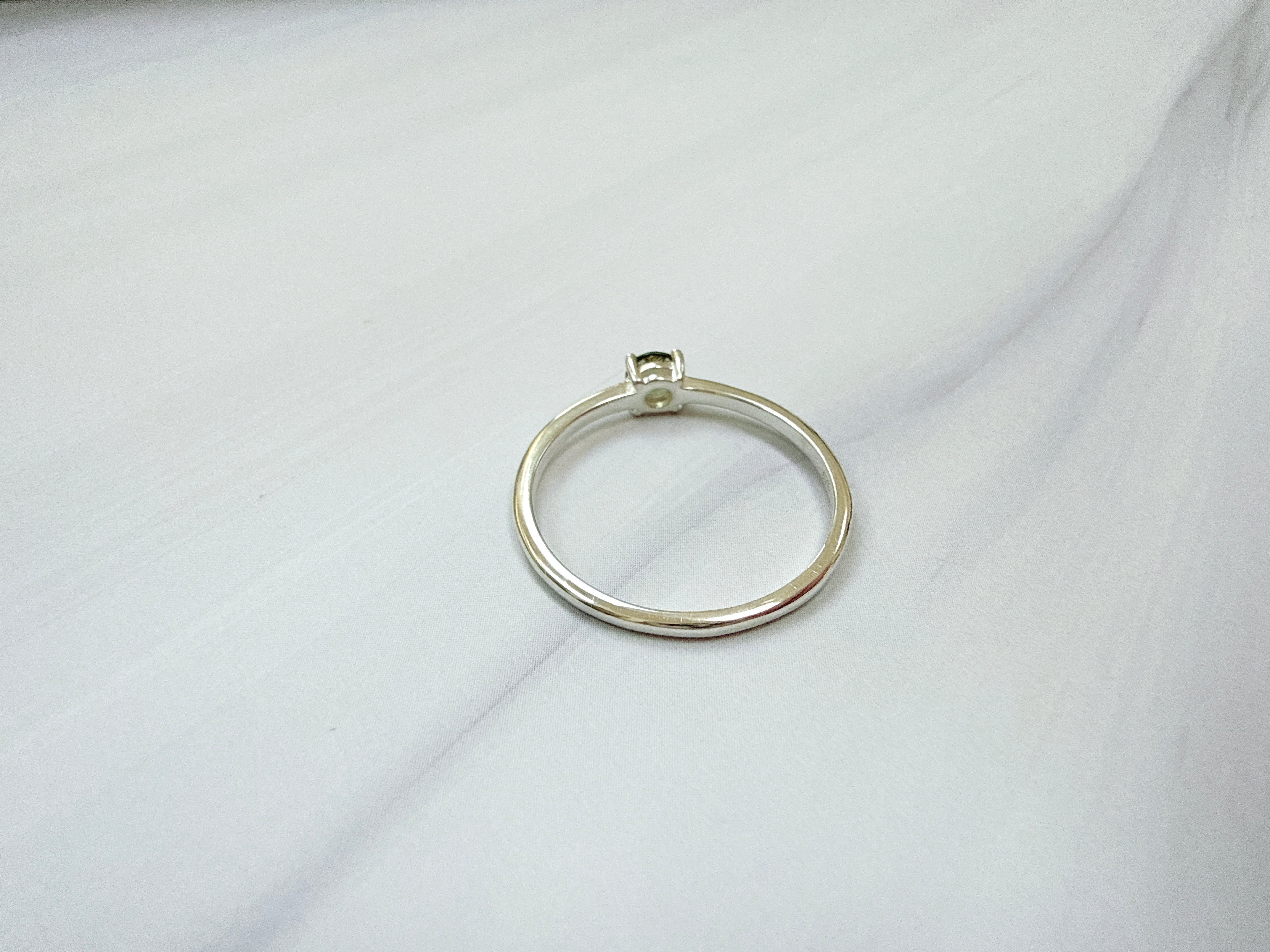 Faceted Moldavite Ring