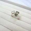Moldavite, Herkimer Diamond & Meteorite Campo del Cielo Ring