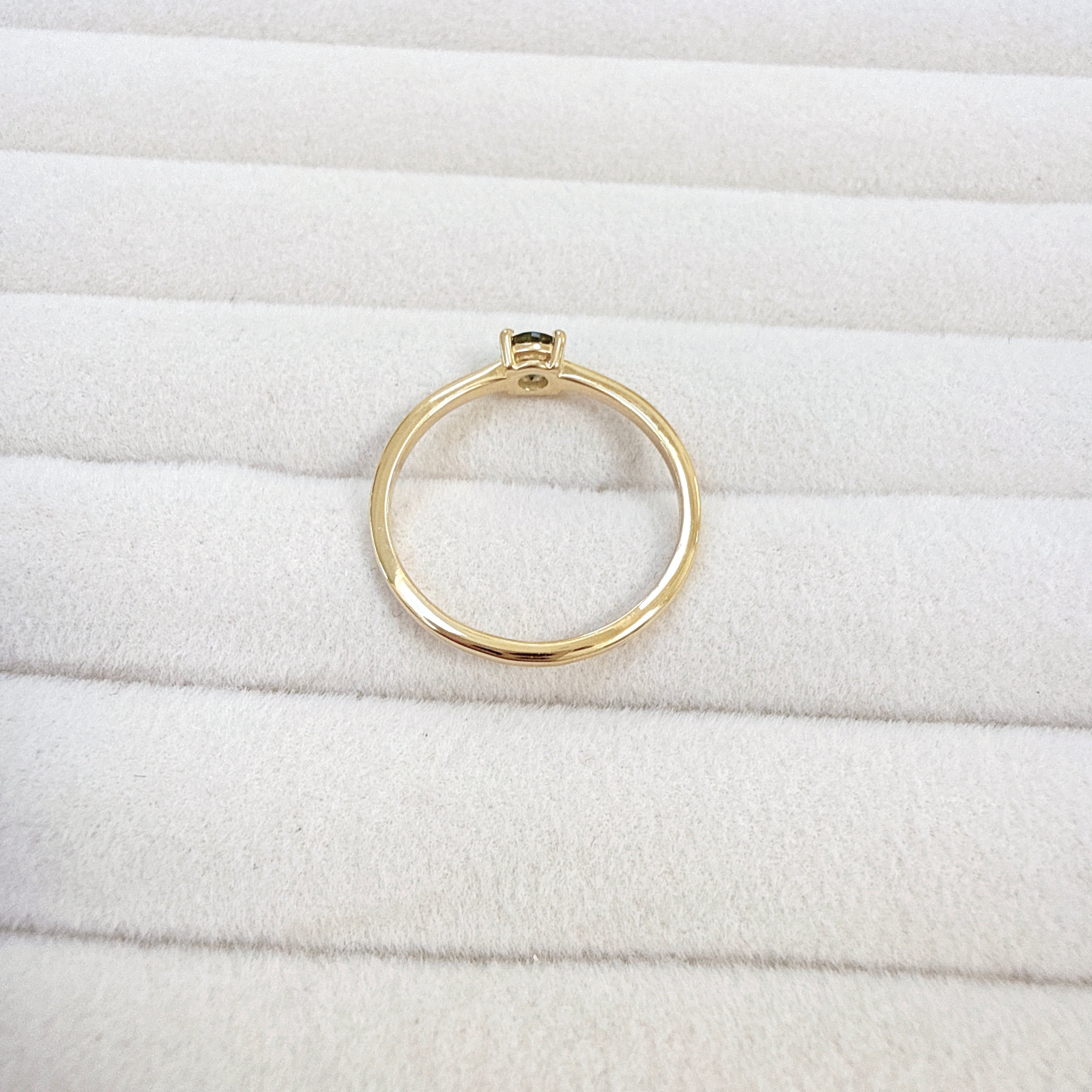 18K Gold Vermeil – Moldavite Faceted Ring