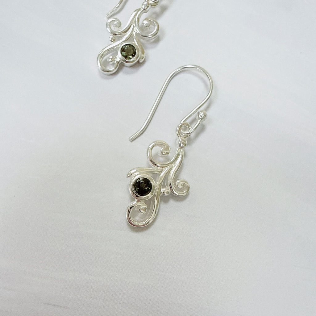 Moldavite Faceted Earrings