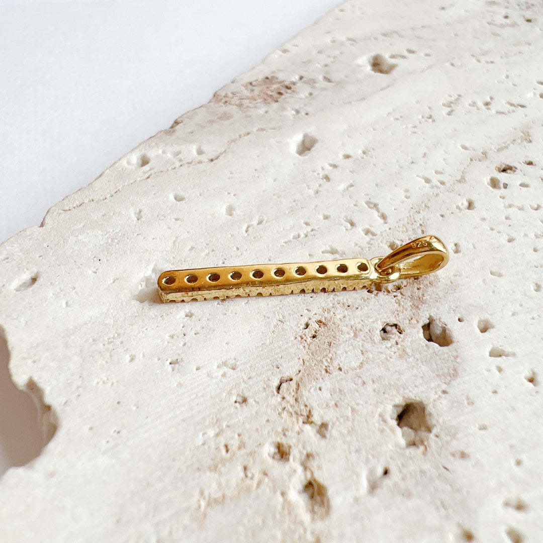 Moldavite Gold Vermeil Faceted Pendant