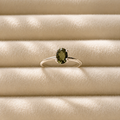 Faceted Moldavite Ring