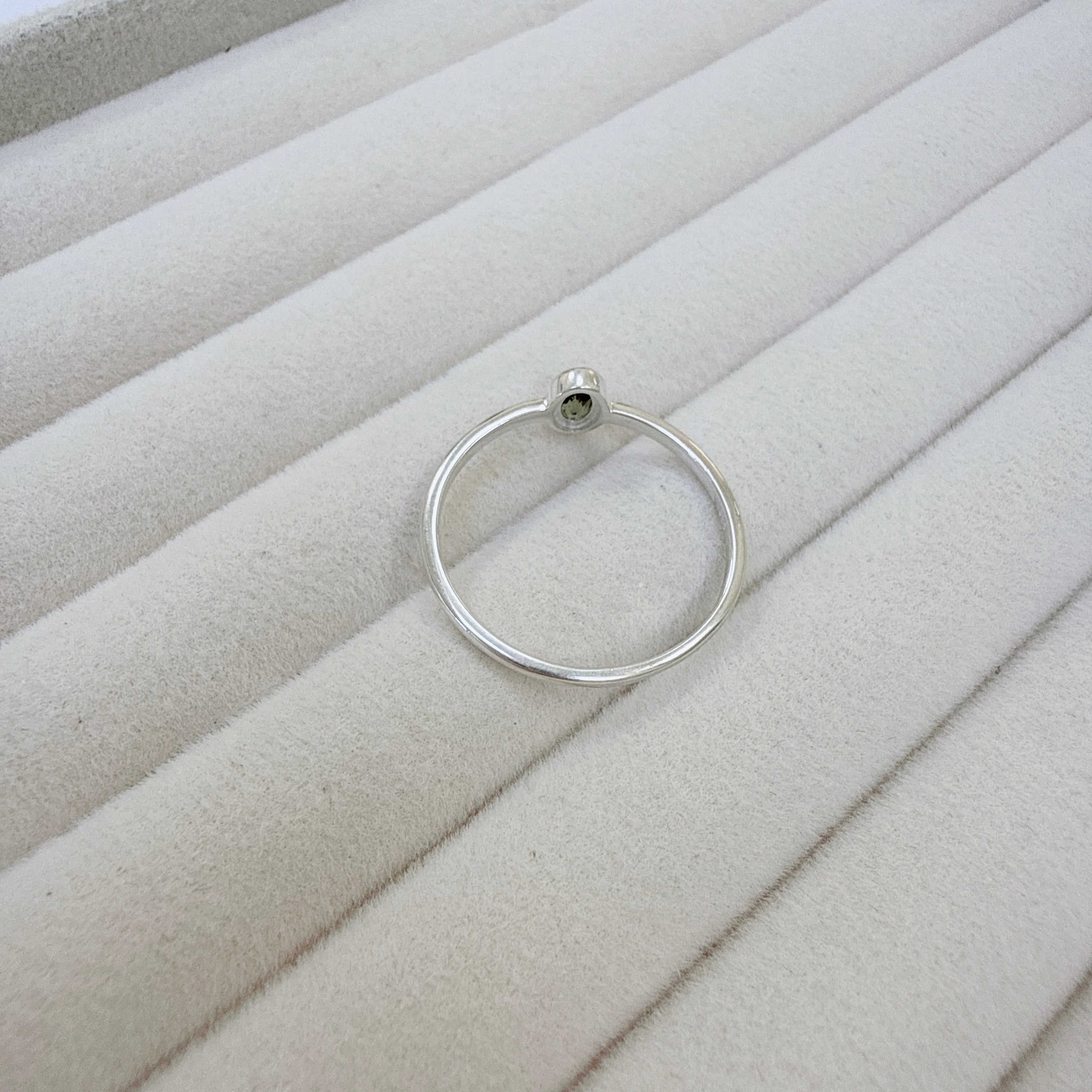 Faceted Moldavite Ring