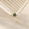 Faceted Moldavite Ring