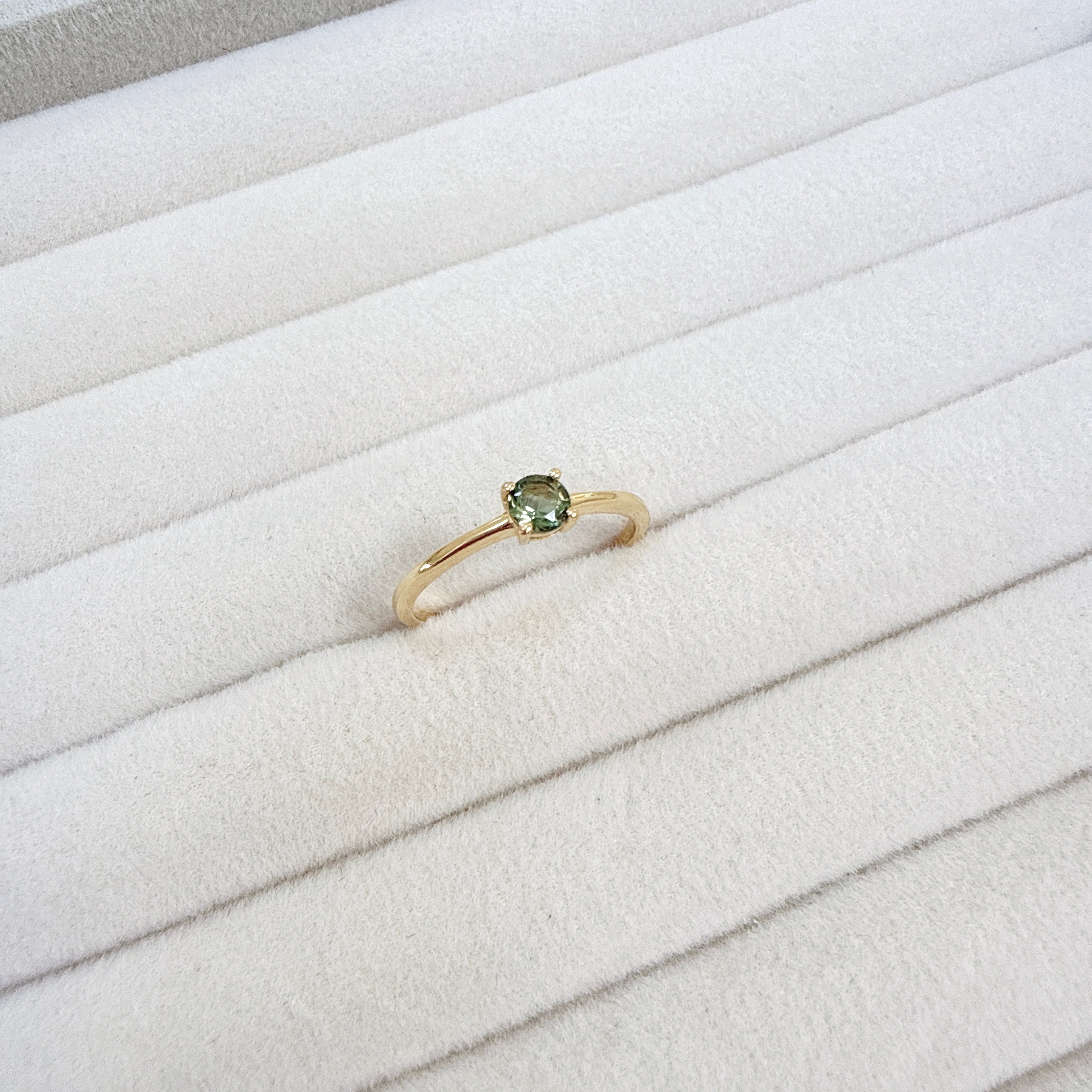 18K Gold Vermeil – Moldavite Faceted Ring