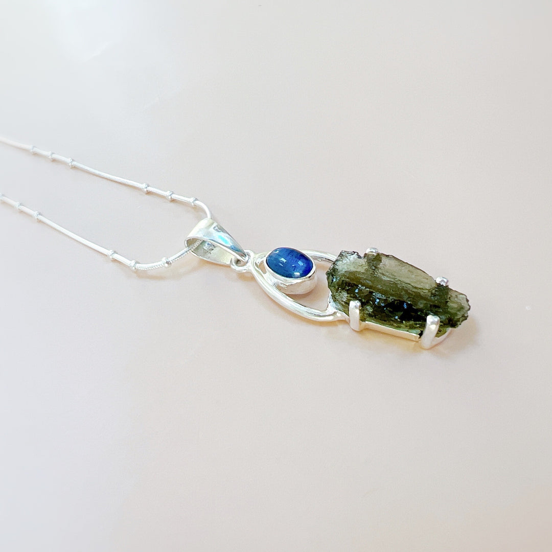 TANZANITE & MOLDAVITE PENDANT