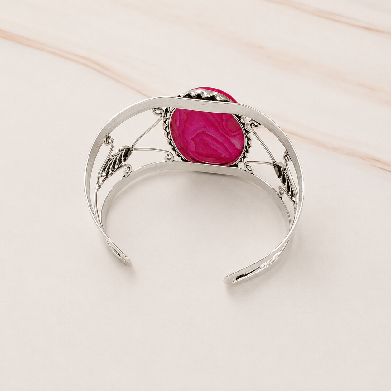 Pink Botswana Agate Bangle