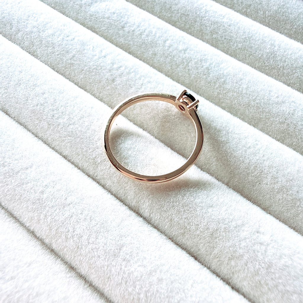 18K Gold Vermeil Faceted Moldavite Ring