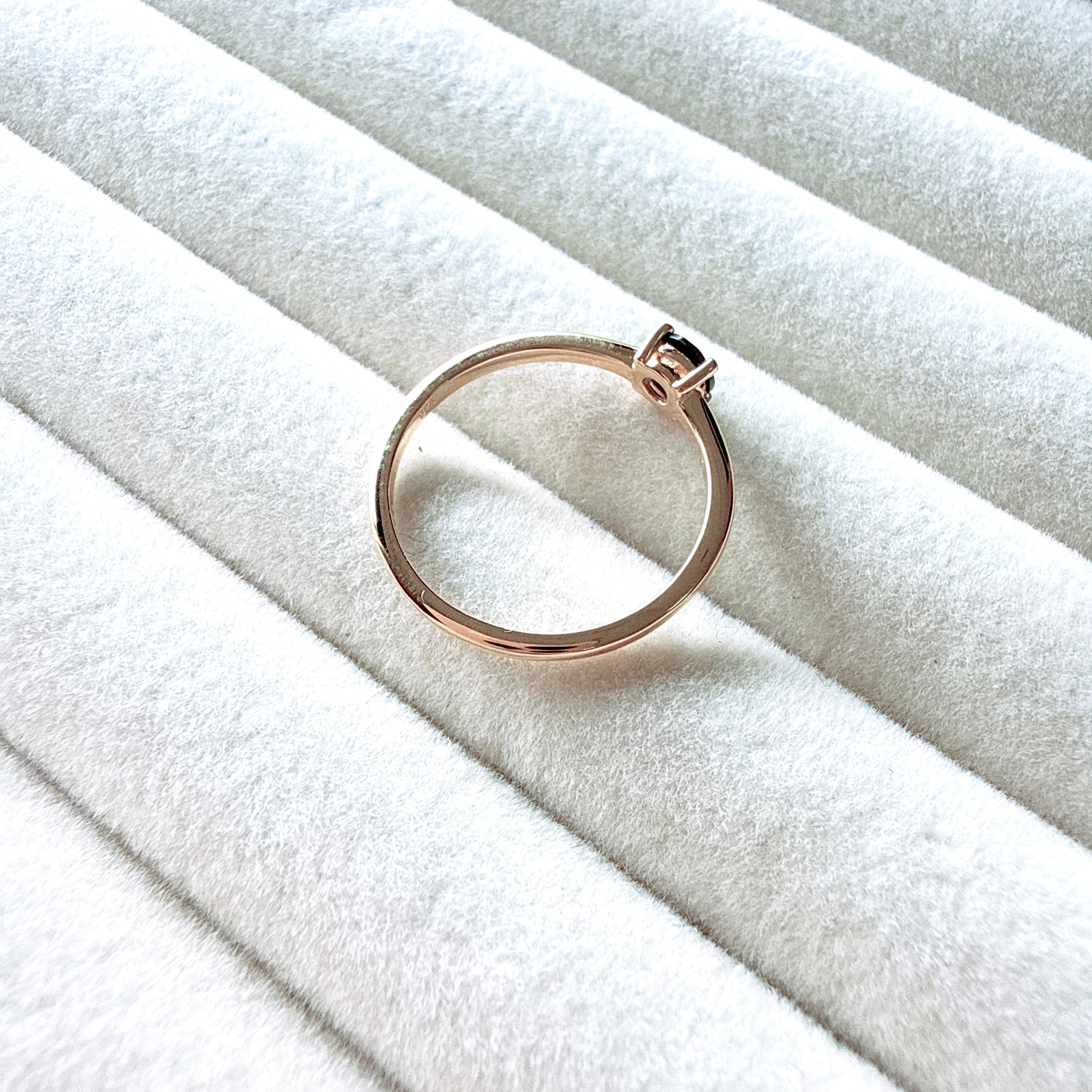 18K Gold Vermeil Faceted Moldavite Ring