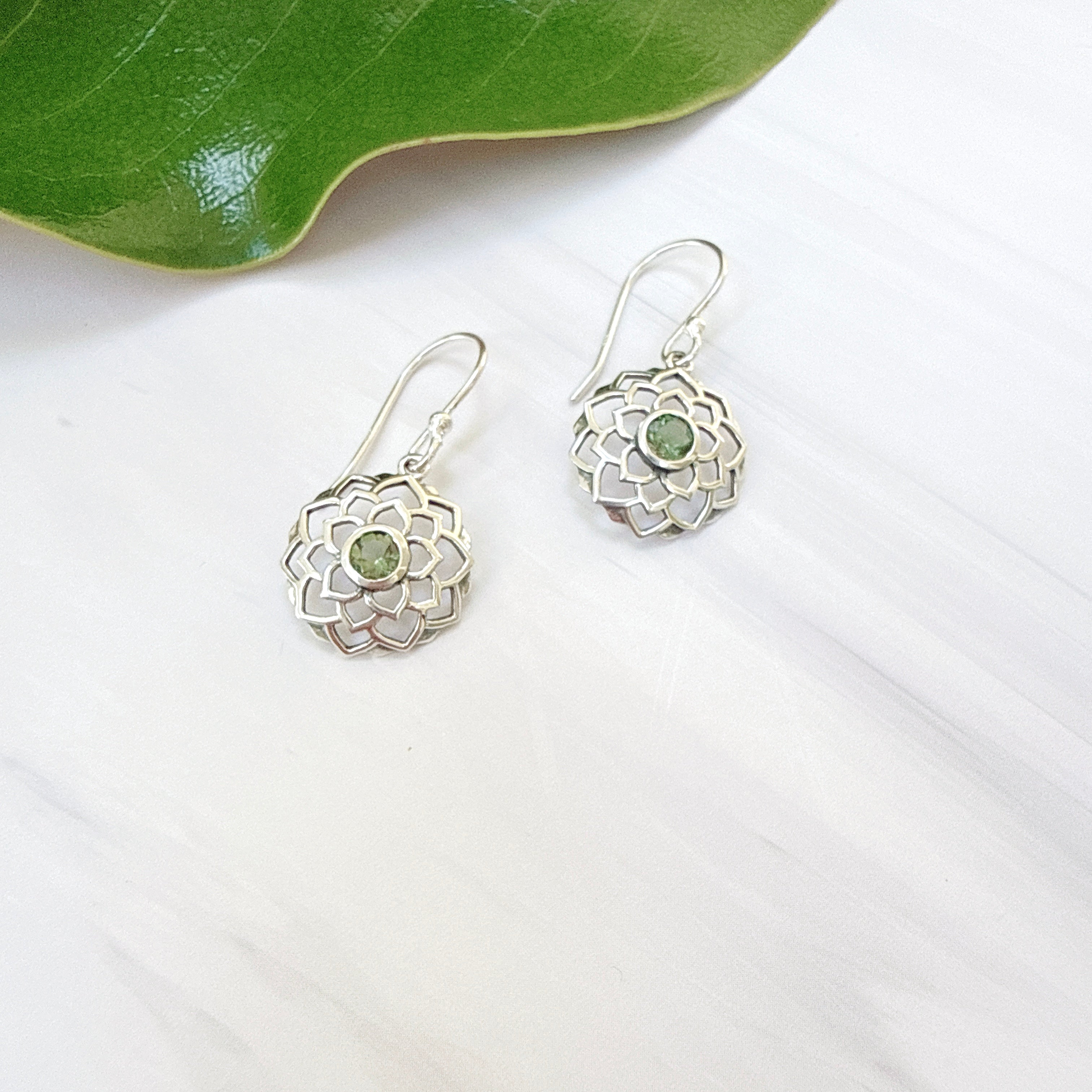 Faceted Moldavite Earrings