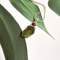 Moldavite & Pink Tourmaline Pendant