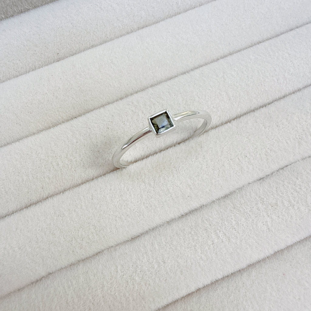 Faceted Moldavite Ring