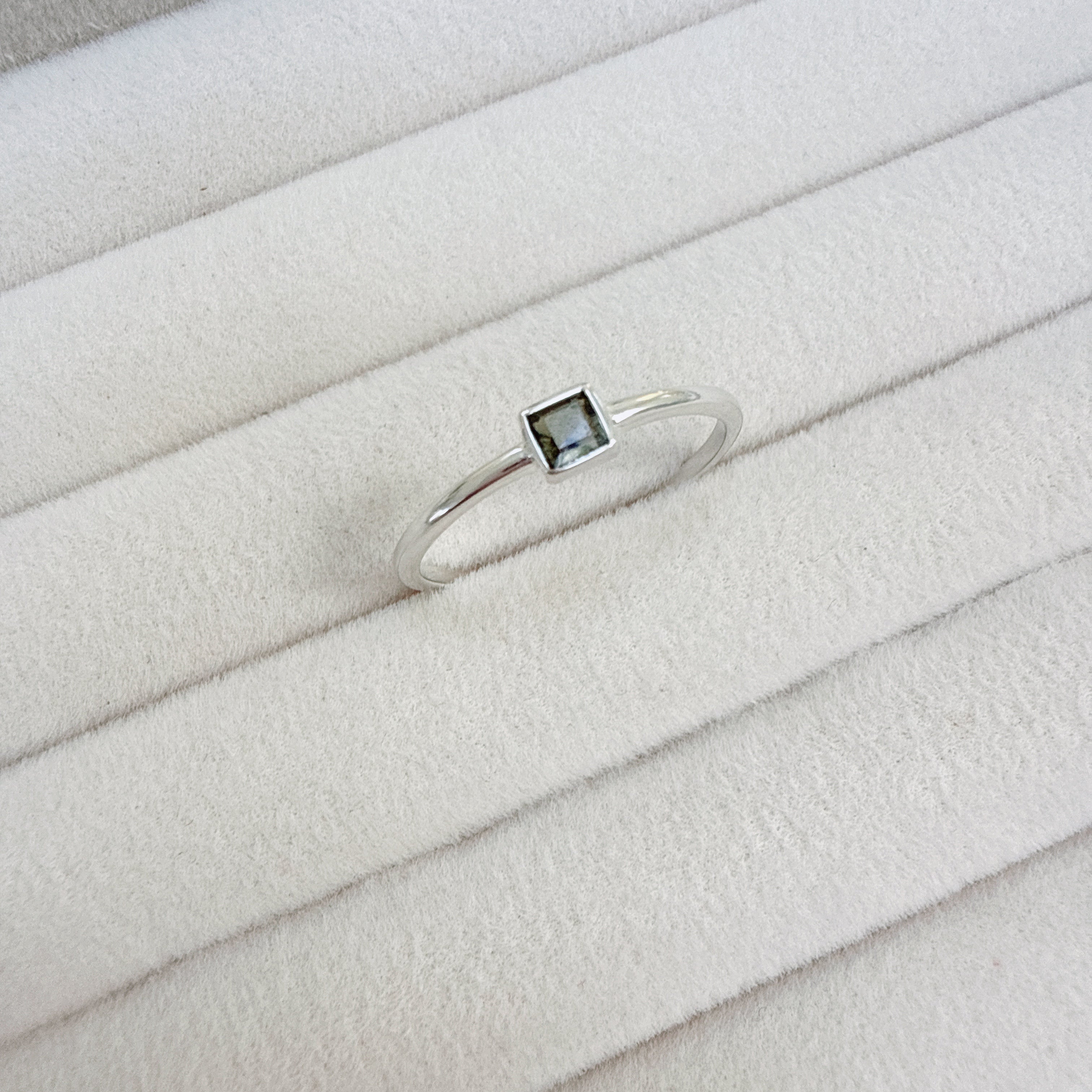 Faceted Moldavite Ring