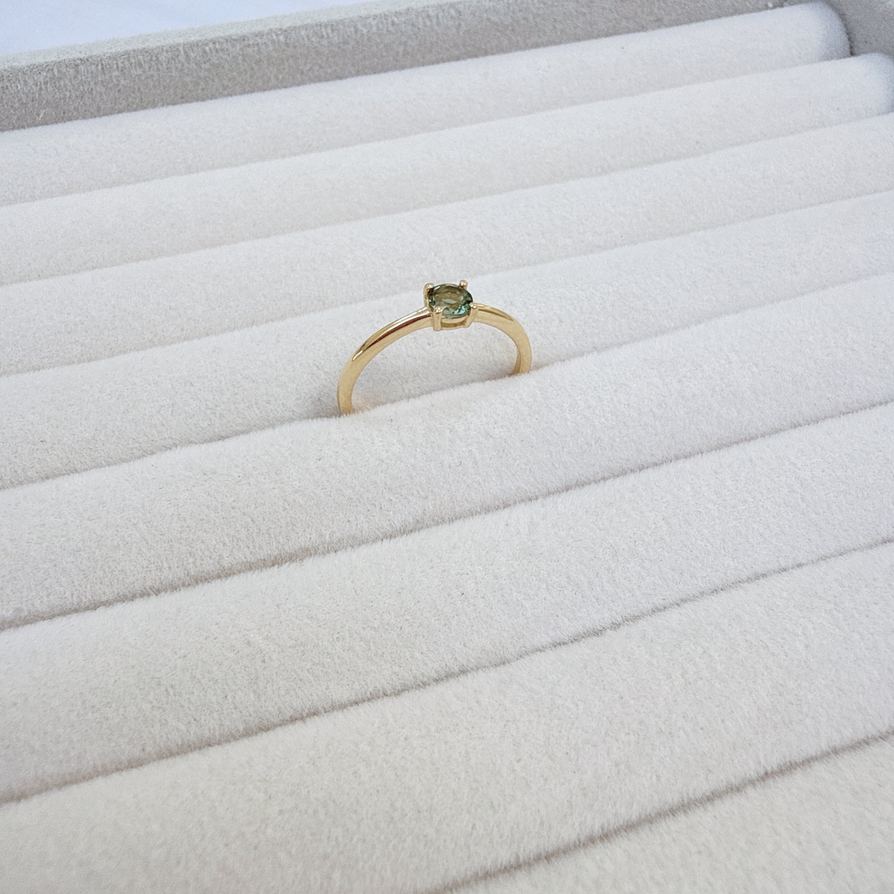 18K Gold Vermeil – Moldavite Faceted Ring