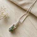 Moldavite with Herkimer Diamond Pendant
