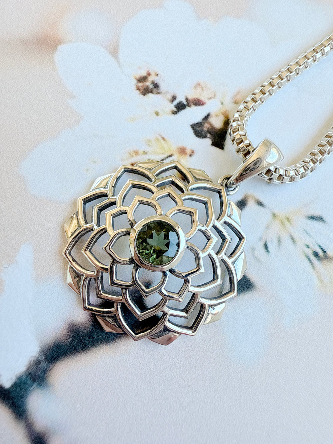 Round Celtic - Moldavite Faceted Pendant