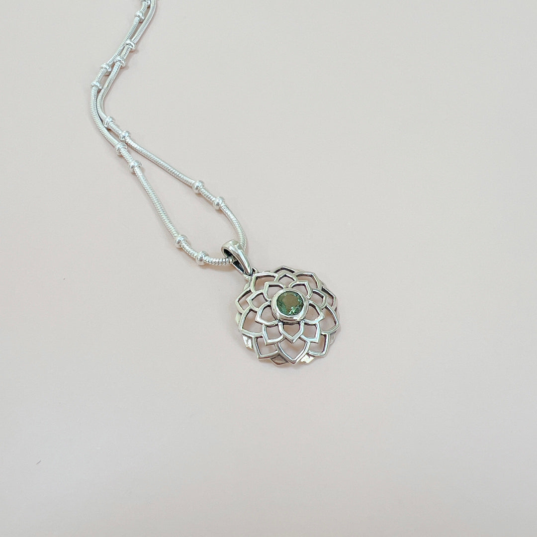 MOLDAVITE FACETED PENDANT