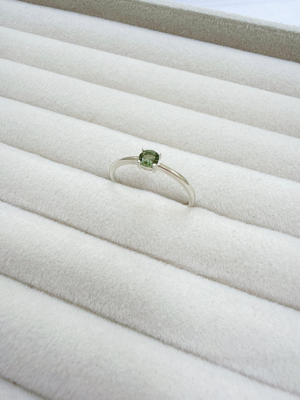 Faceted Moldavite Ring