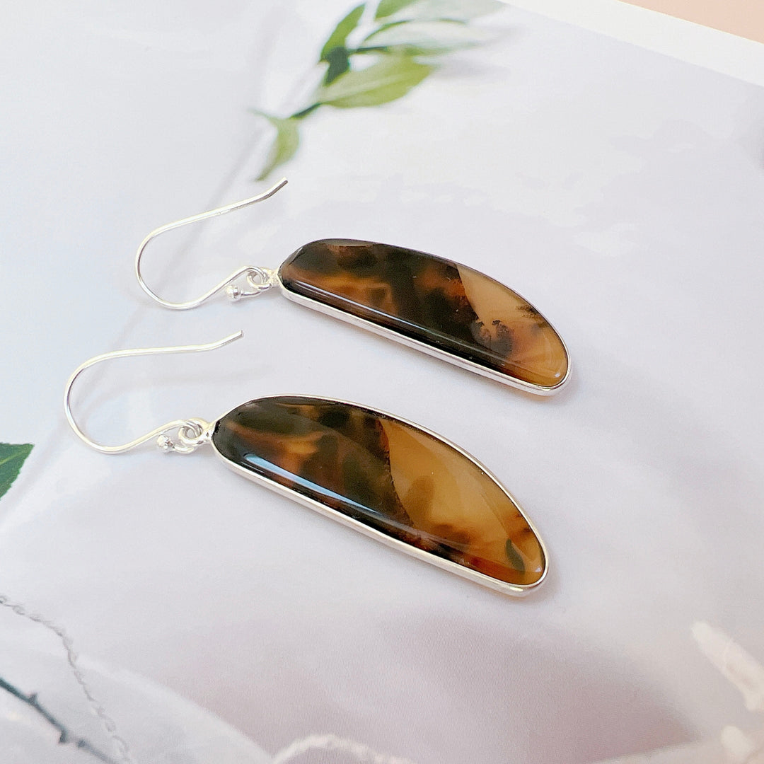 Montana agate from the Yellowstone River Earrings