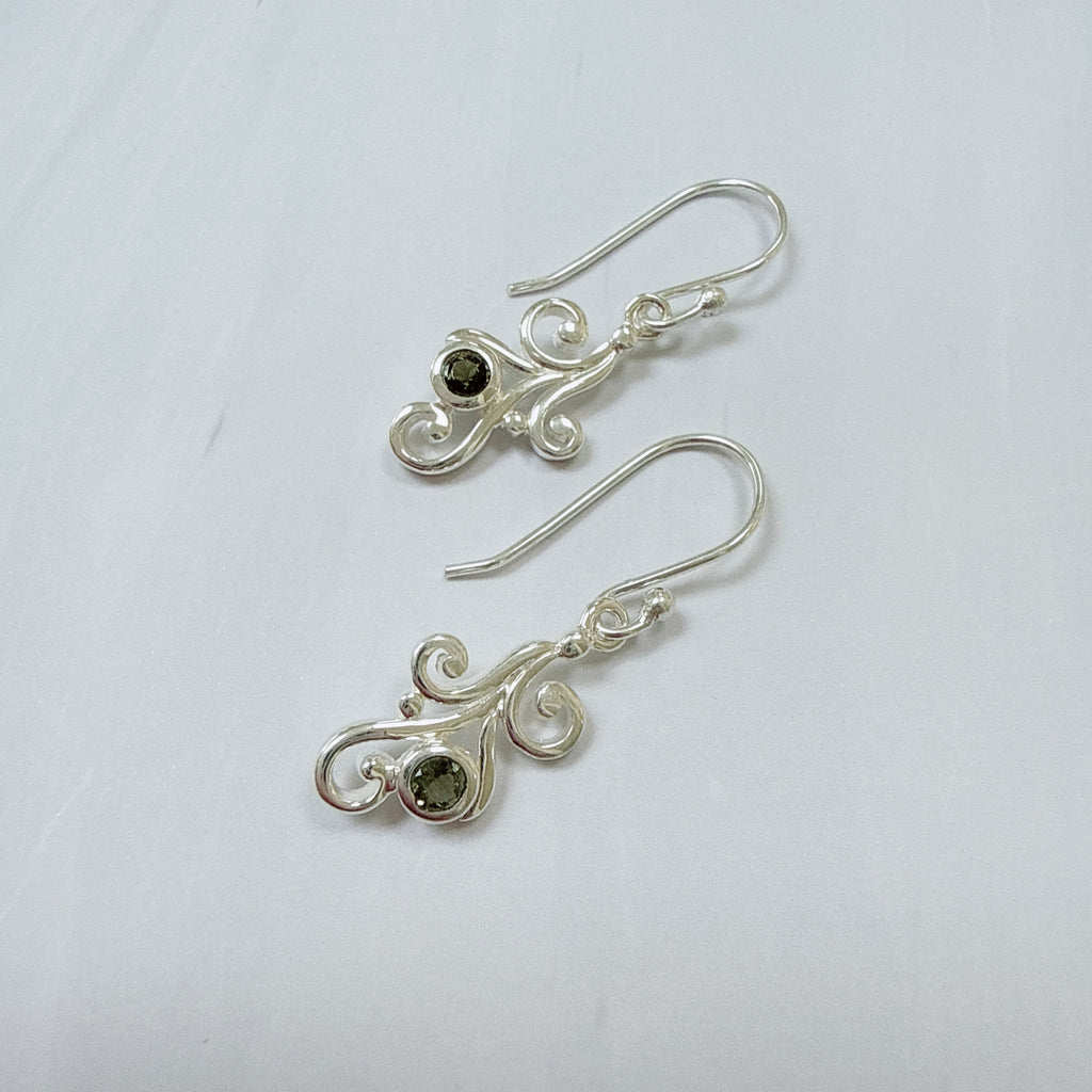 Moldavite Faceted Earrings
