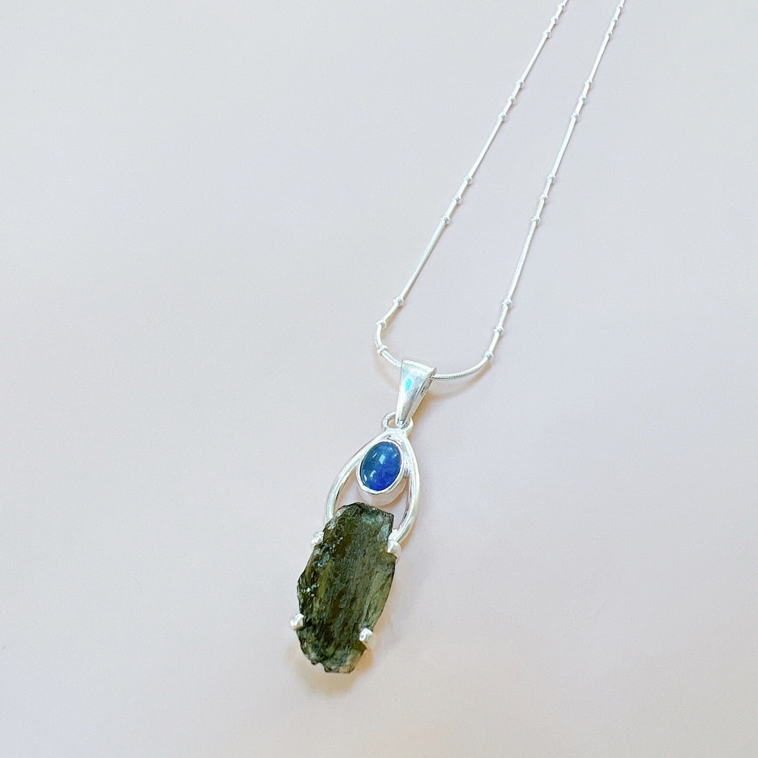 TANZANITE & MOLDAVITE PENDANT