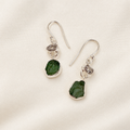 Moldavite, Herkimer Diamond & Campo del Cielo Earrings