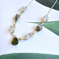 Moldavite, Herkimer Diamond & Meteorite Campo Del Cielo Necklacef
