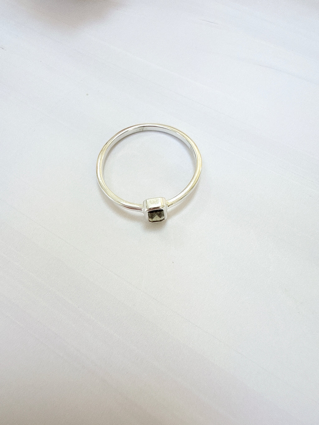 Faceted Moldavite Ring