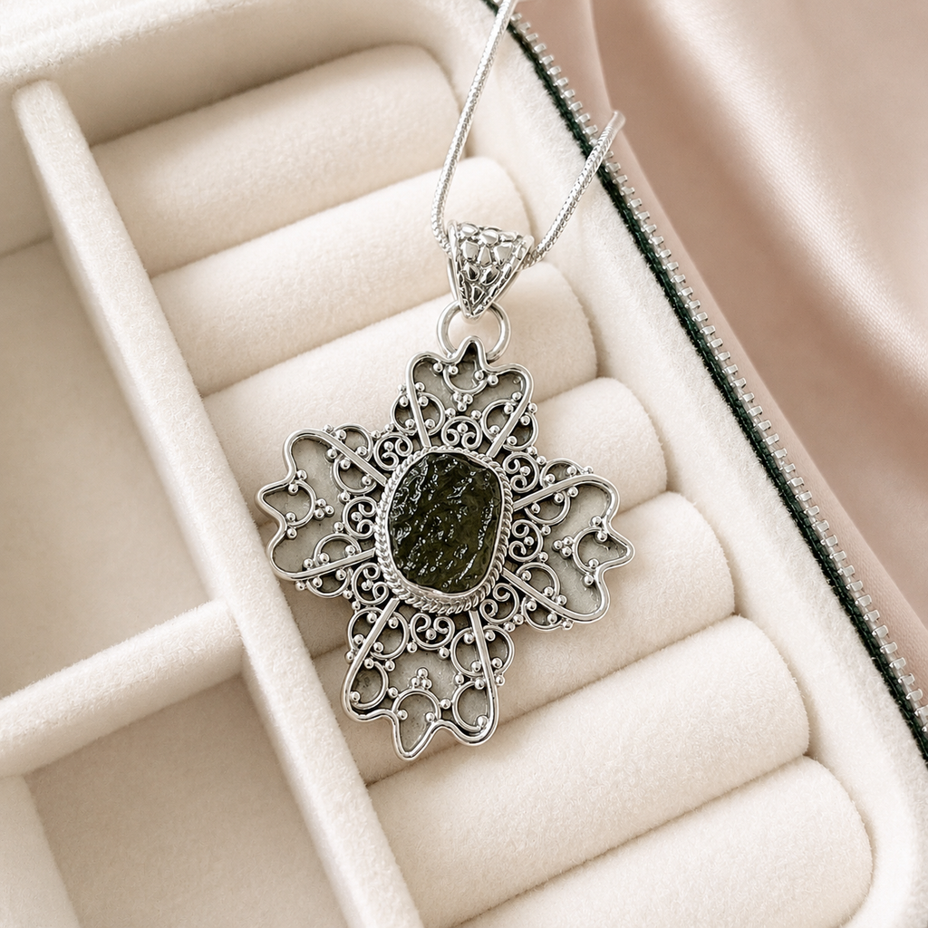 Designer Moldavite Pendant
