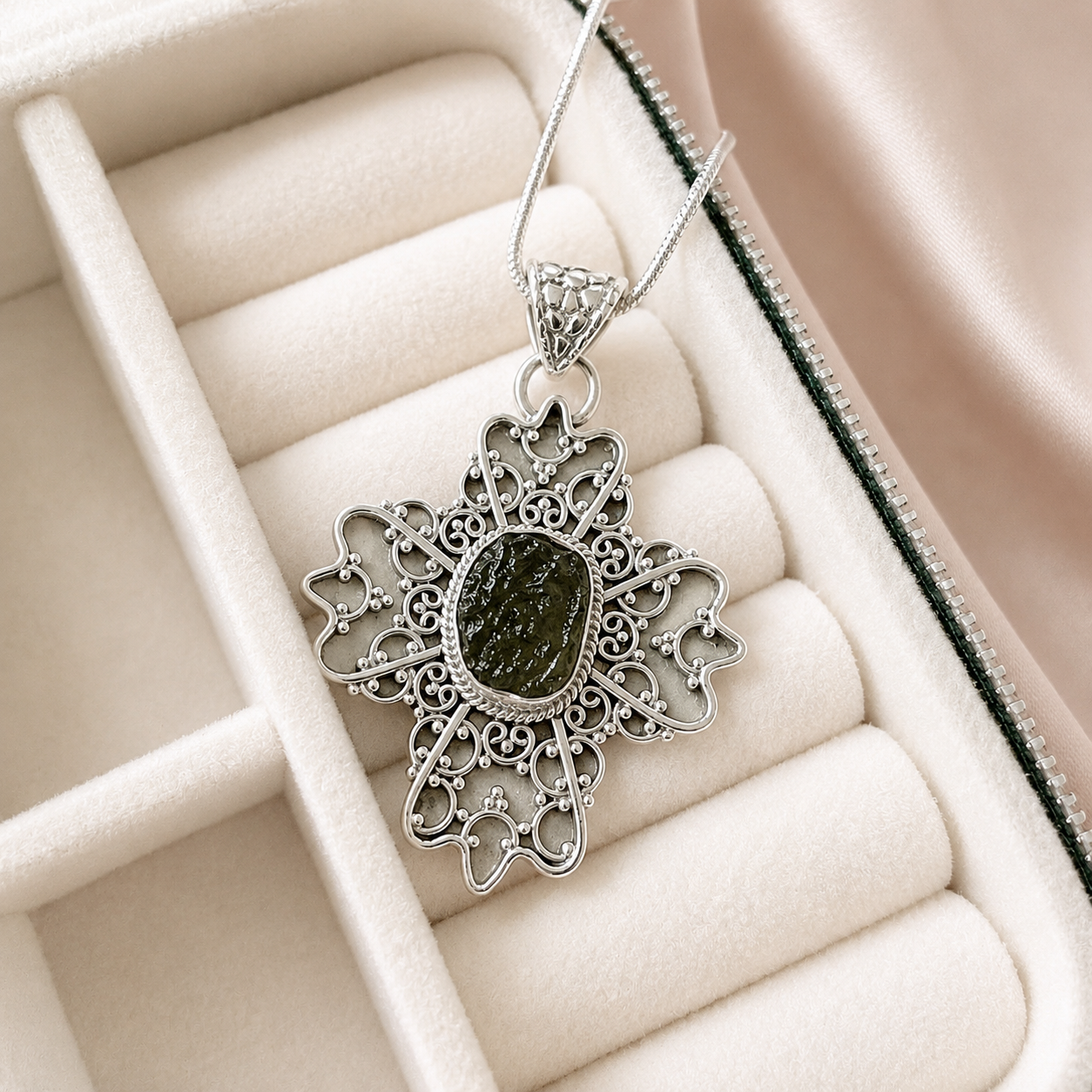 Designer Moldavite Pendant
