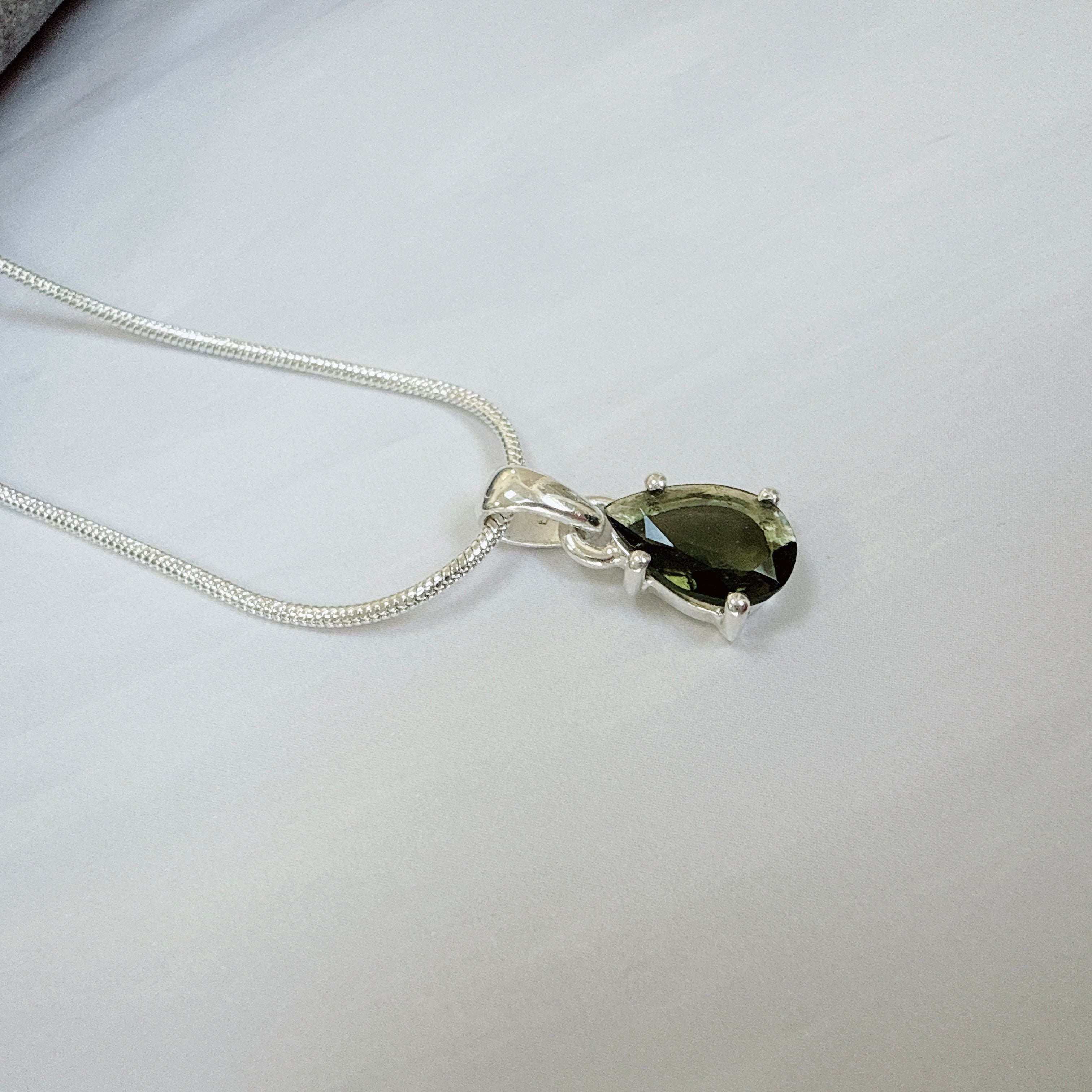 Faceted Moldavite Pendant