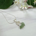 MOLDAVITE & HERKEMIER DIAMOND PENDANT