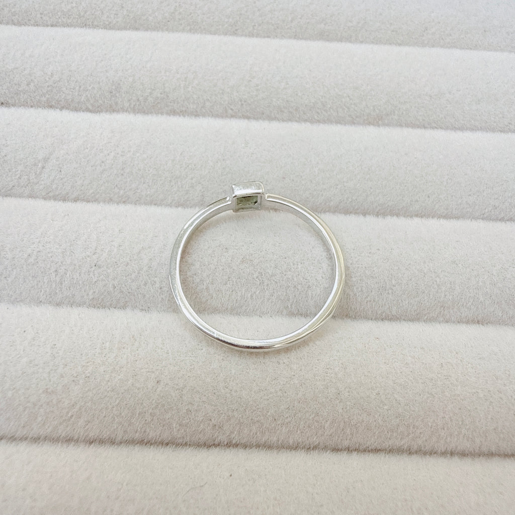 Faceted Moldavite Ring