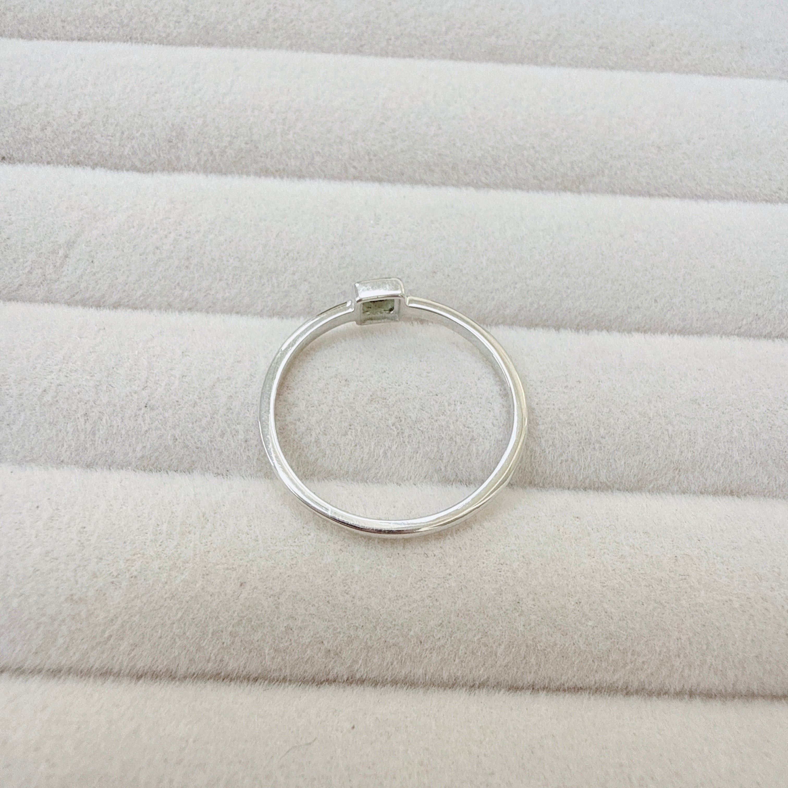 Faceted Moldavite Ring